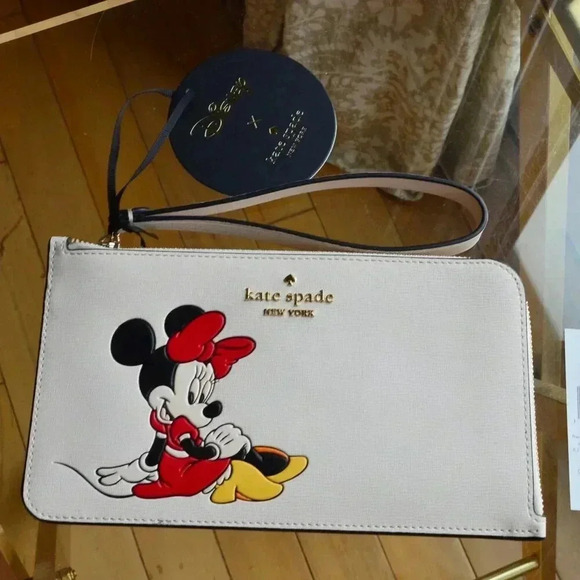 Disney X Kate Spade New York Minnie Medium L-Zip Wristlet KG659 - Picture 3 of 7